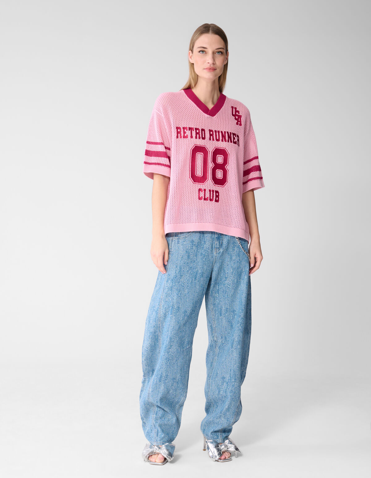 Oversized Baseball-T-Shirt Rosa SHOEBY WOMEN