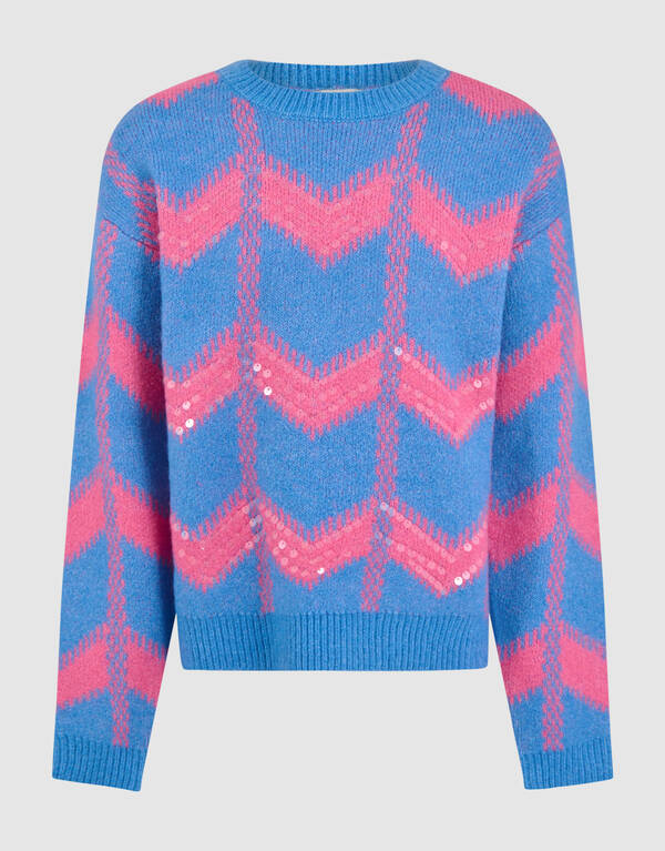 Pailletten-Pullover Blau SHOEBY GIRLS