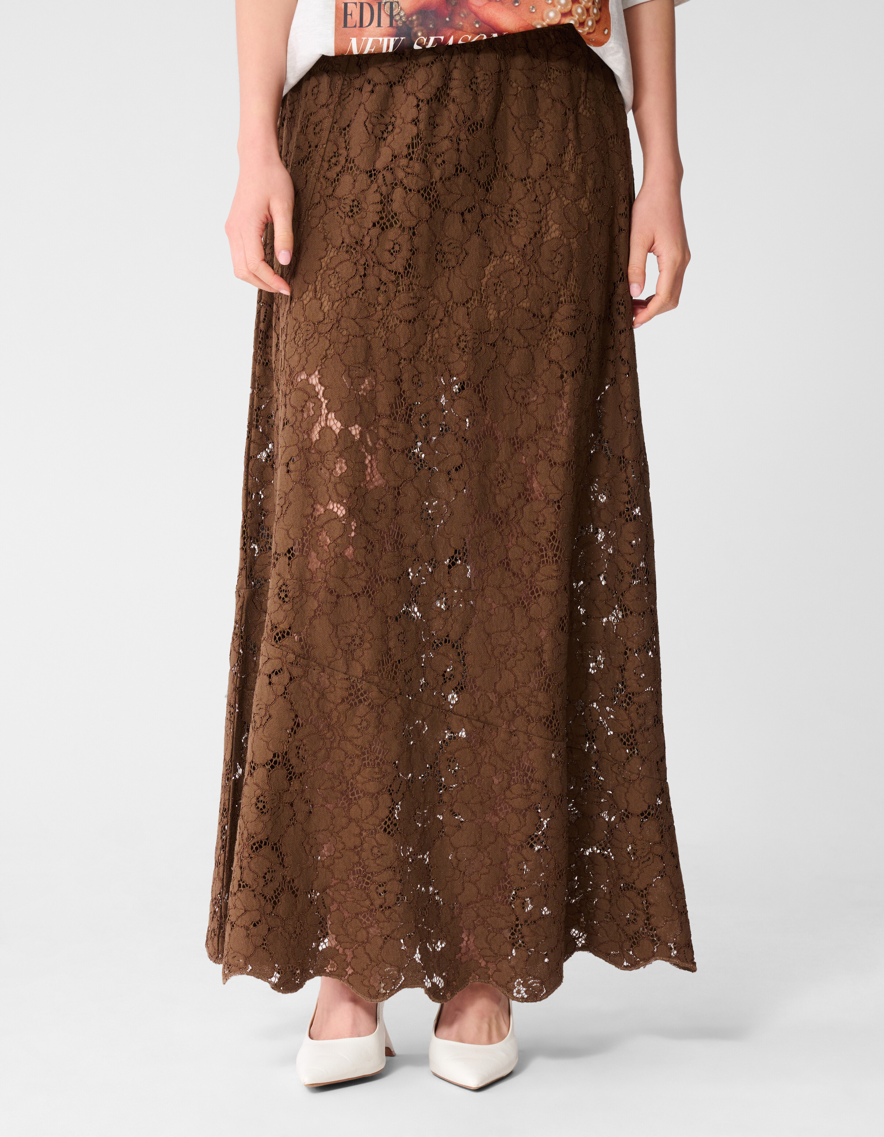 Kanten Maxi Rock Braun SHOEBY WOMEN