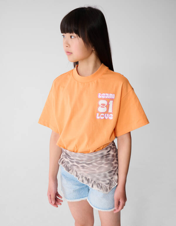 Team Love Artwork T-Shirt Orange SHOEBY GIRLS