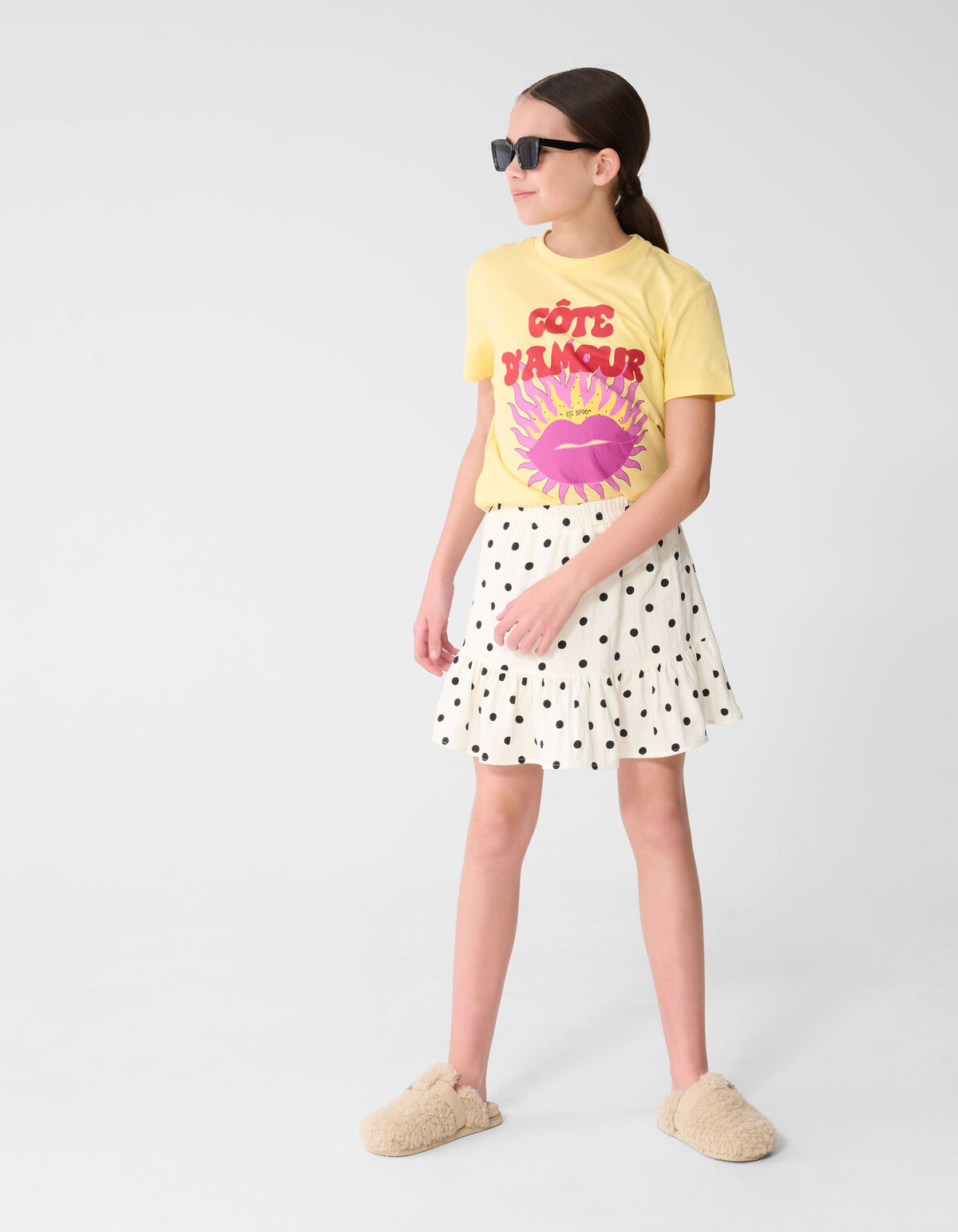C&ocirc;te D'amour Kunstwerk T-Shirt Gelb SHOEBY GIRLS