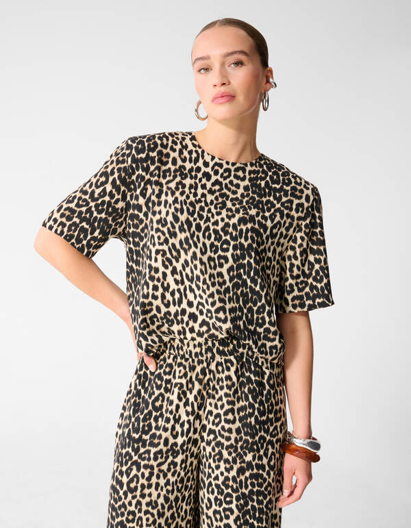 Leopard Twist Top Braun SHOEBY WOMEN