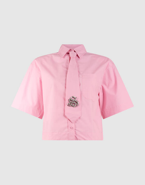 &Uuml;bergro&szlig;e Krawattenbluse Rosa SHOEBY WOMEN