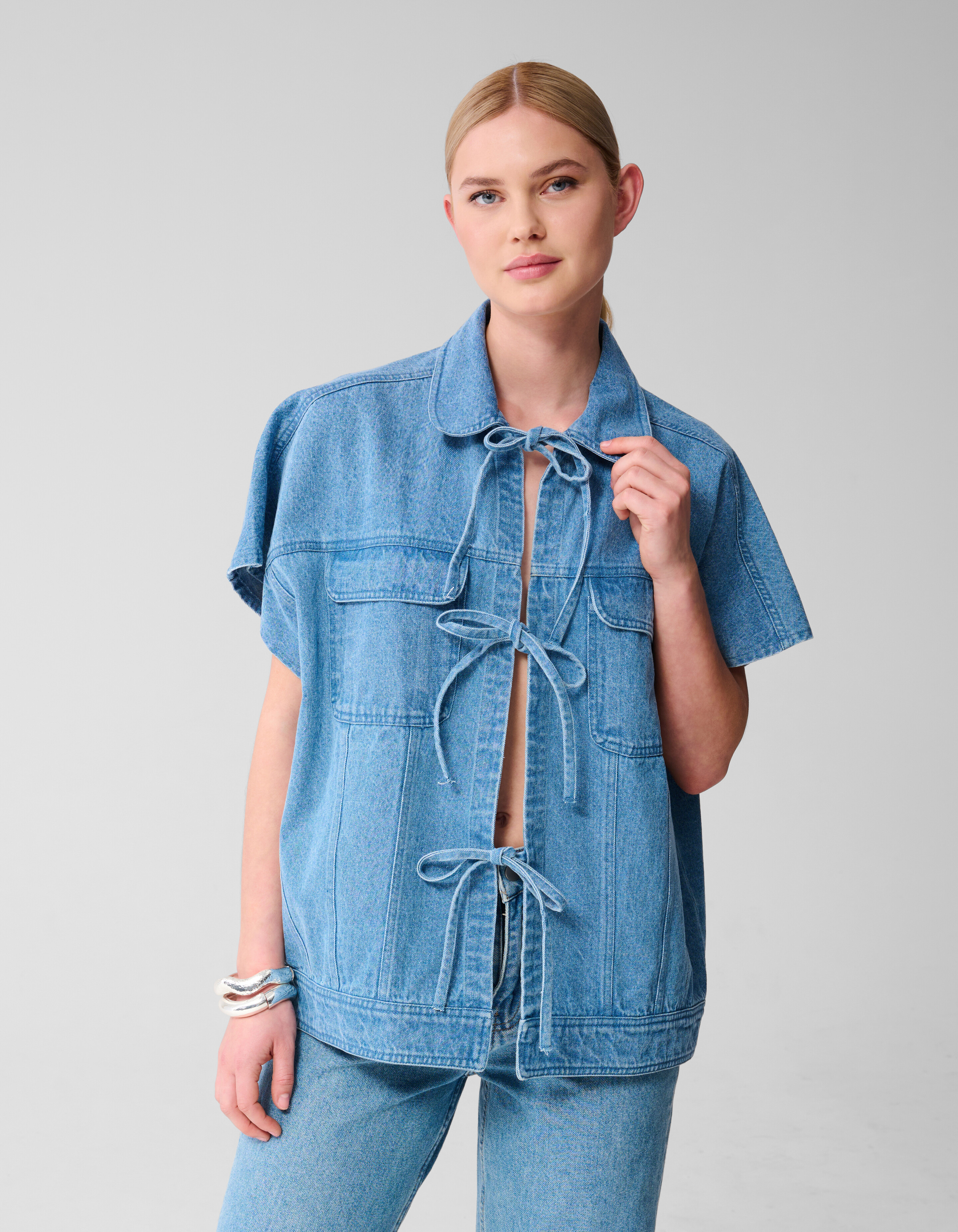 Übergroße Denim-Weste blau SHOEBY WOMEN