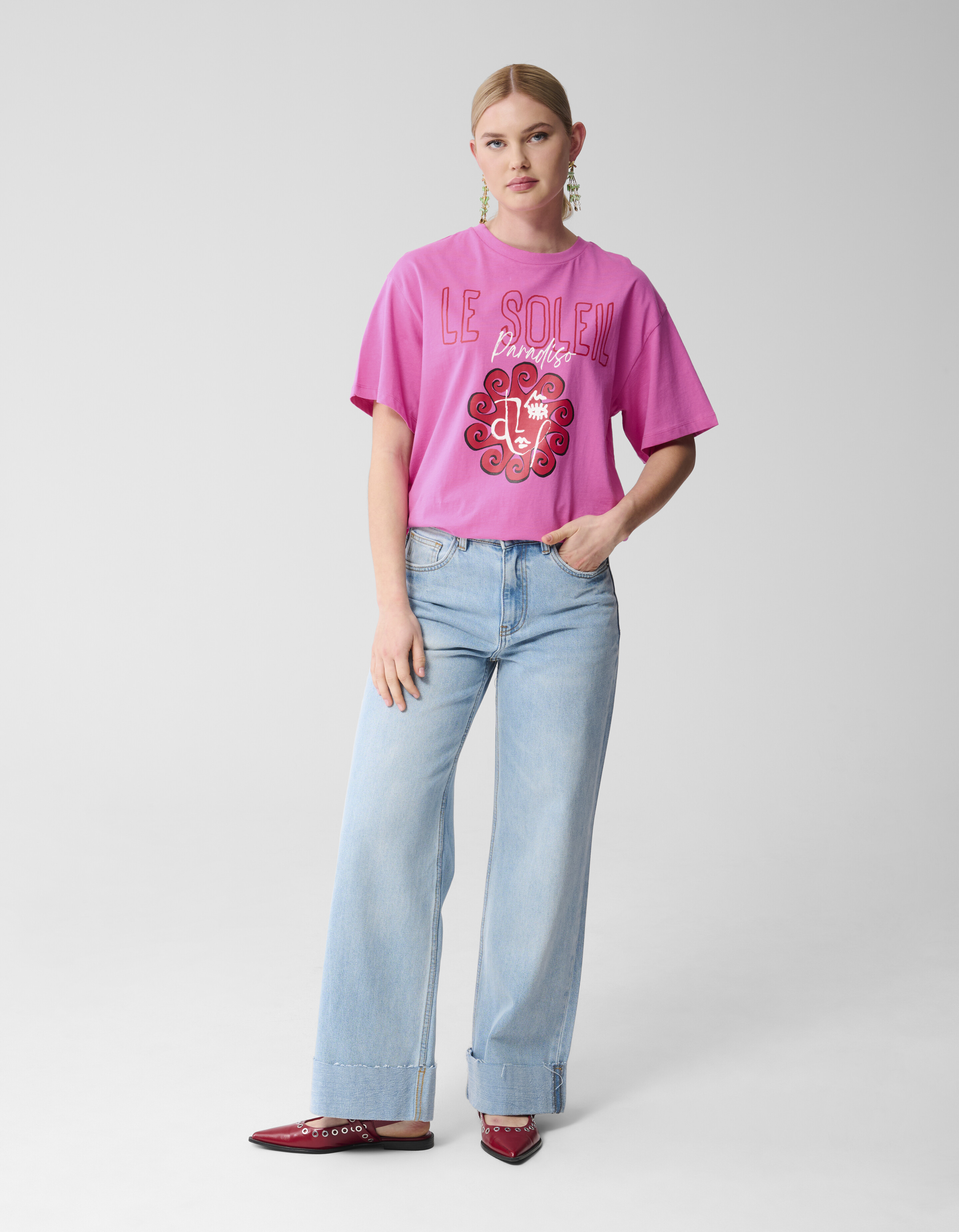 Le Soleil Kunstwerk T-shirt Rosa SHOEBY WOMEN
