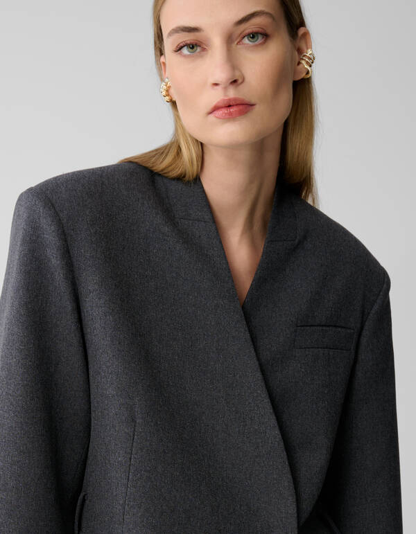 Oversized-Wickelblazer Dunkelgrau Von Lonneke SHOEBY WOMEN