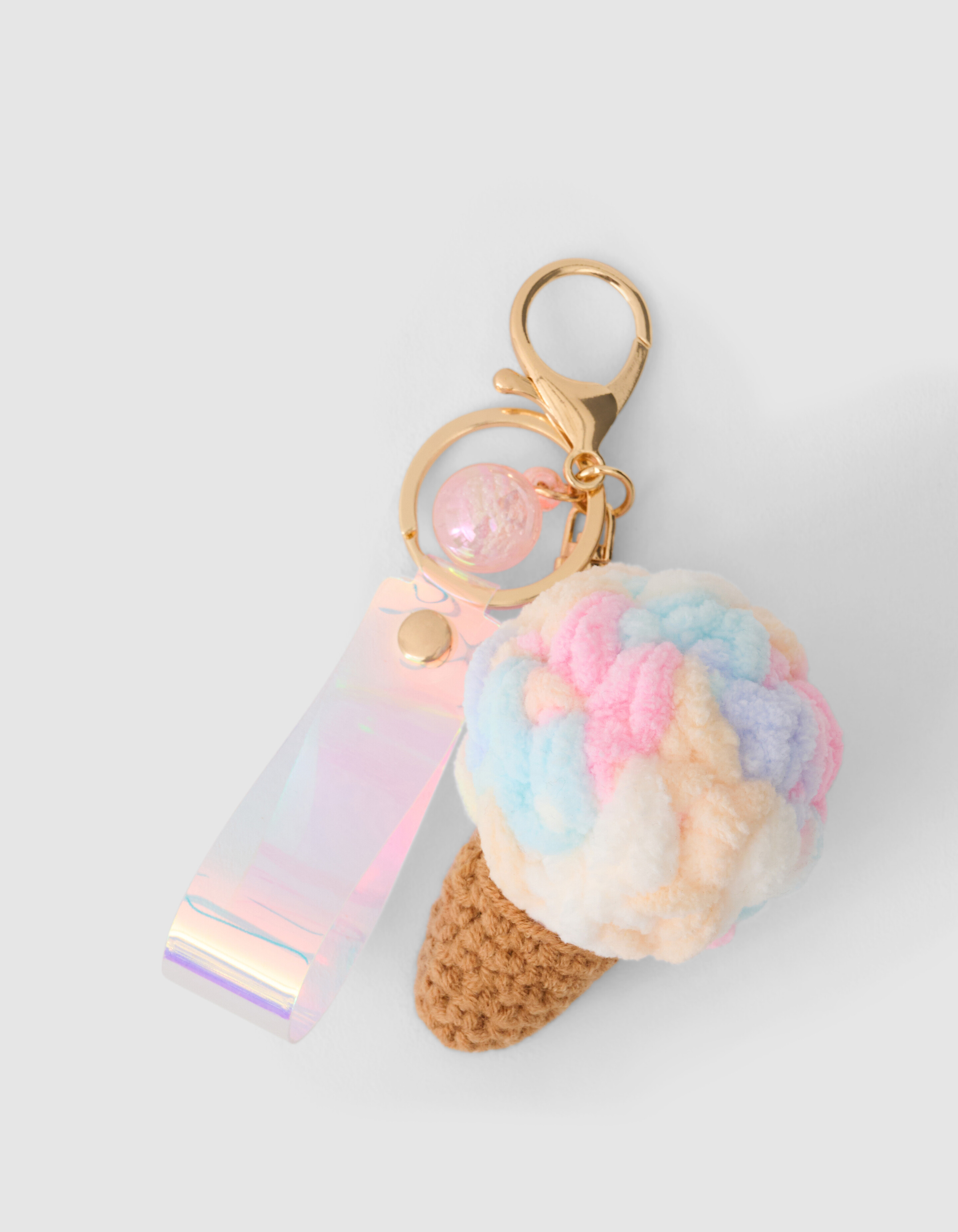 Gehäkelter Eiscreme-Schlüsselanhänger Hellrosa SHOEBY ACCESSOIRES