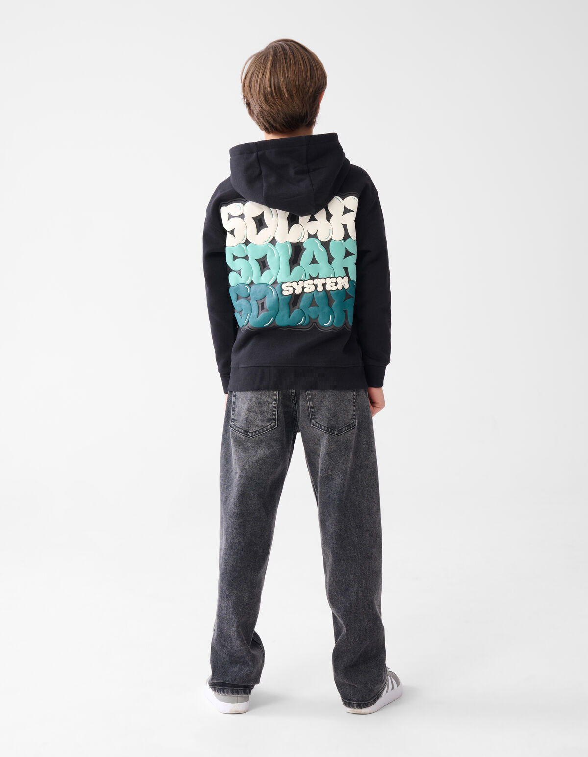 Text Print Hoodie Schwarz SHOEBY BOYS