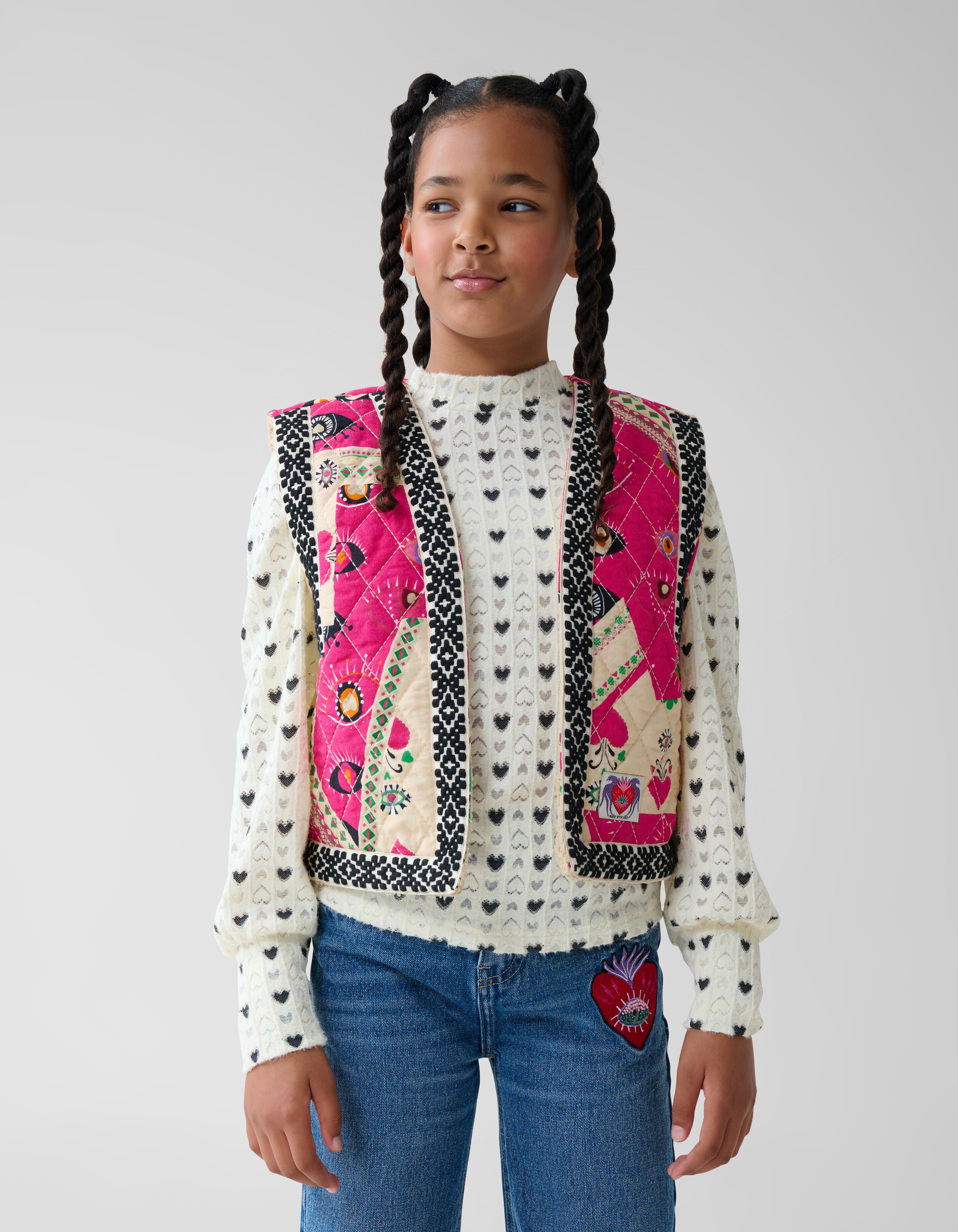 Bedrucktes Gilet Rosa von Lizzy SHOEBY GIRLS