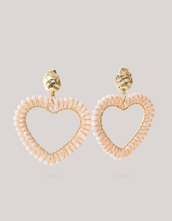 Perlenohrringe Herz Off White SHOEBY ACCESSOIRES
