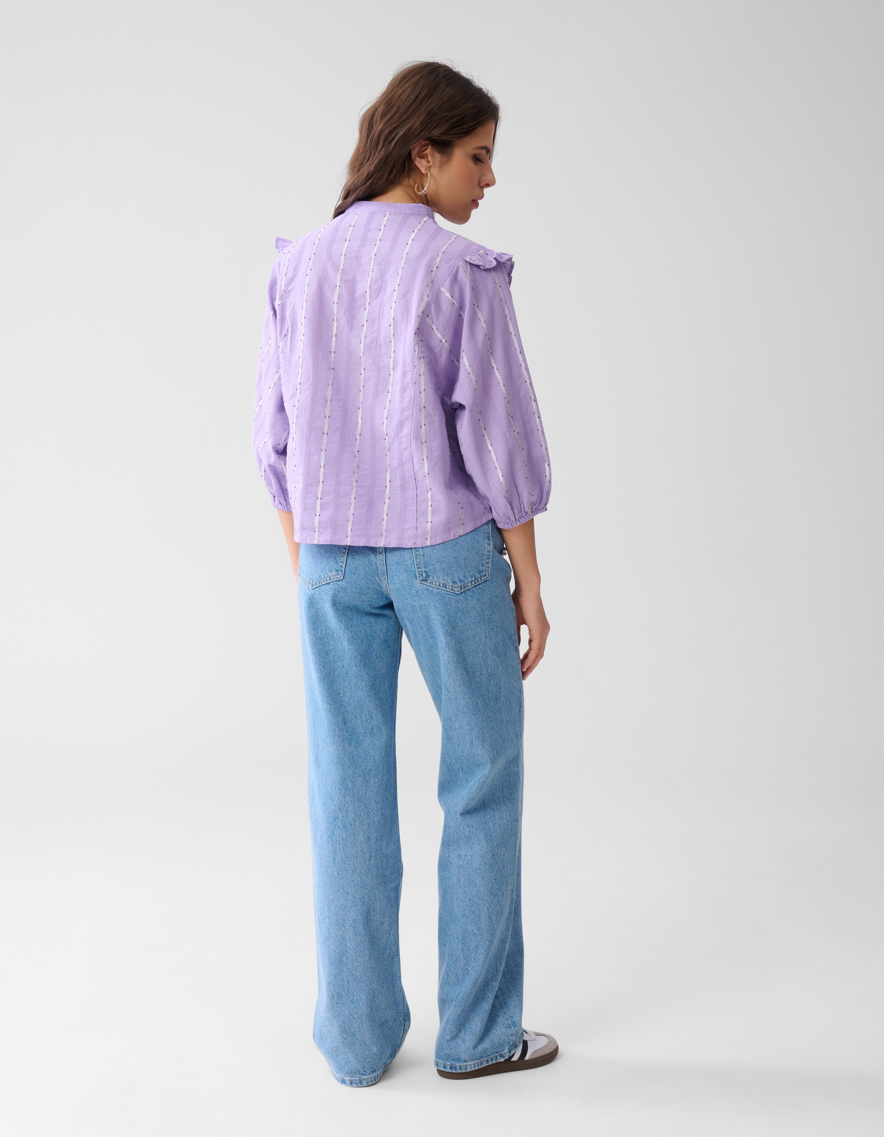 Jacquard-Rüschen-Bluse Hellviolett SHOEBY WOMEN