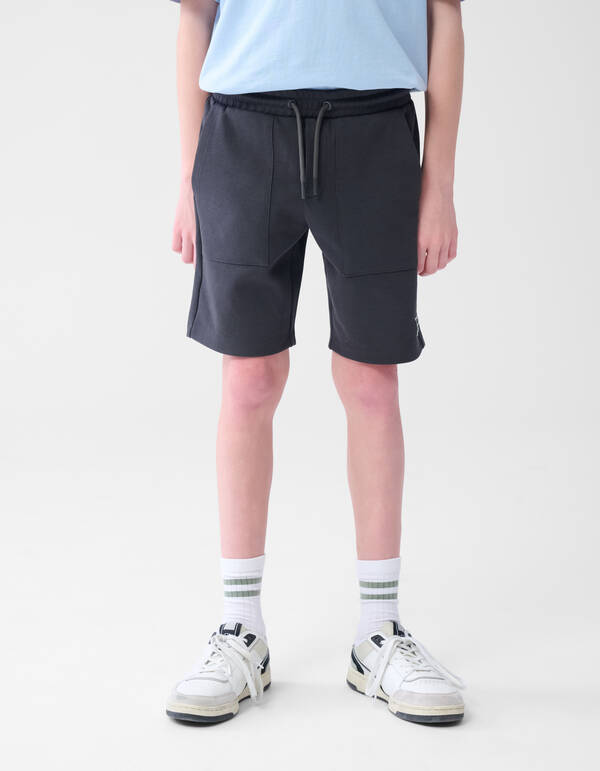 Piqu&eacute;-Label-Short Dunkelgrau SHOEBY BOYS