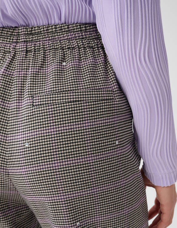 Karierte Hose mit weitem Bein Grau SHOEBY WOMEN