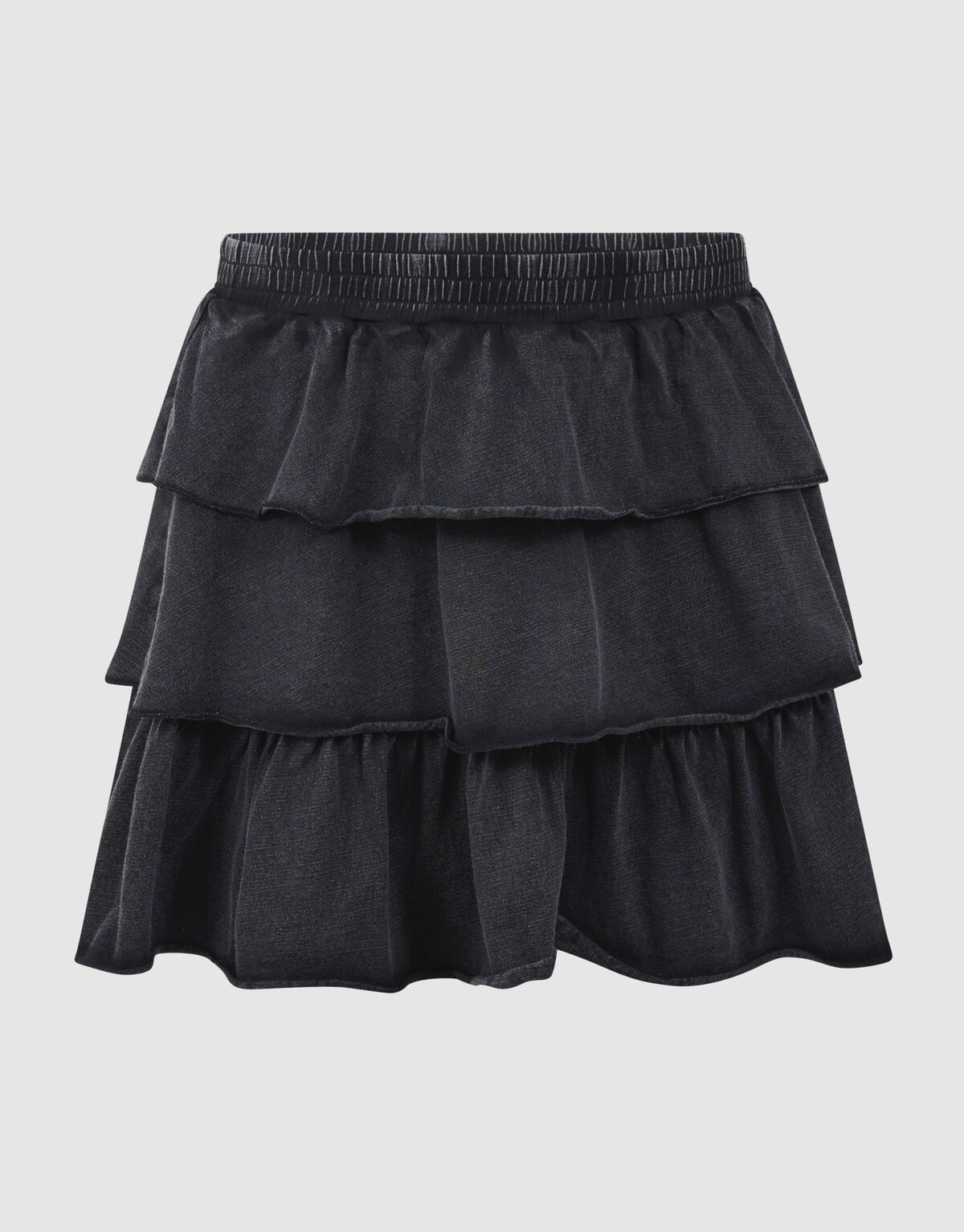 Gewerkelter R&uuml;schen-Minirock Dunkelgrau SHOEBY GIRLS