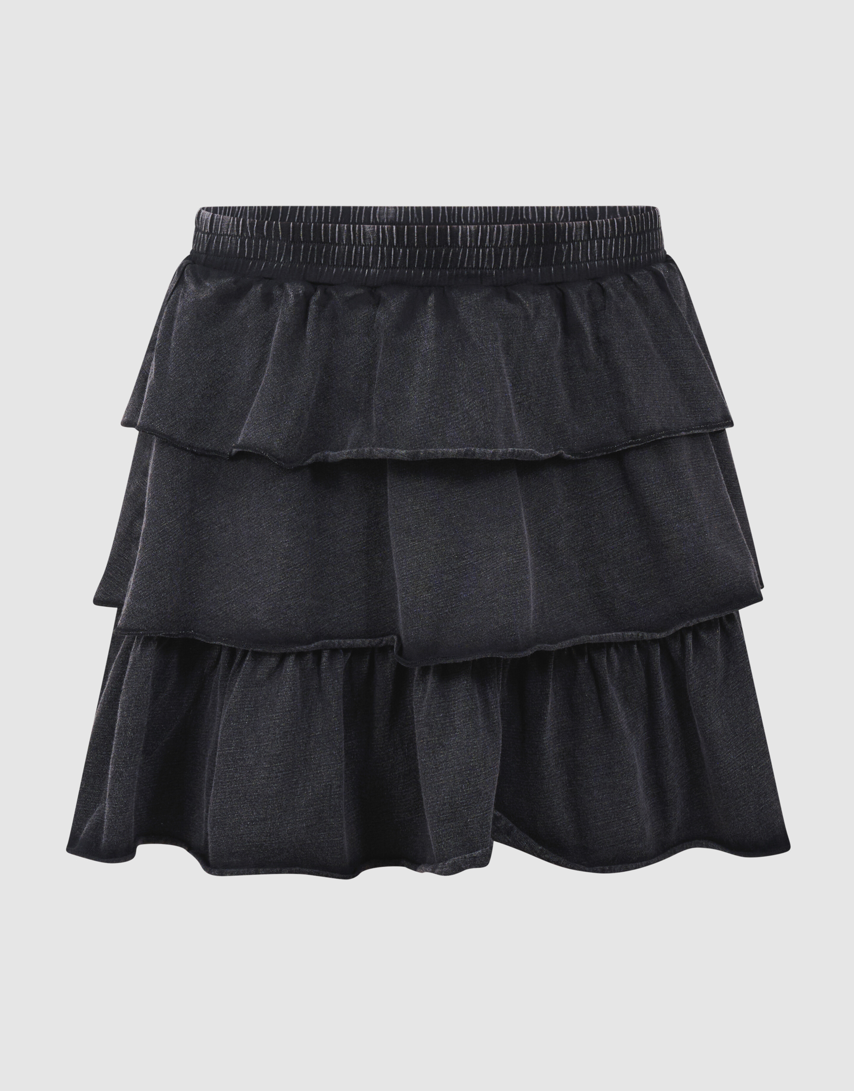 Gewerkelter R&uuml;schen-Minirock Dunkelgrau SHOEBY GIRLS