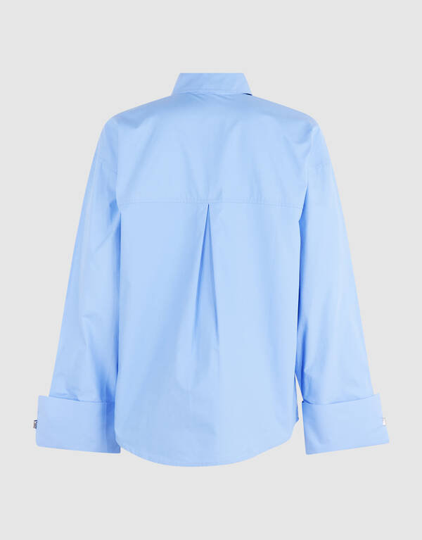 Oversized Ring Cuff Bluse Hellblau SHOEBY WOMEN