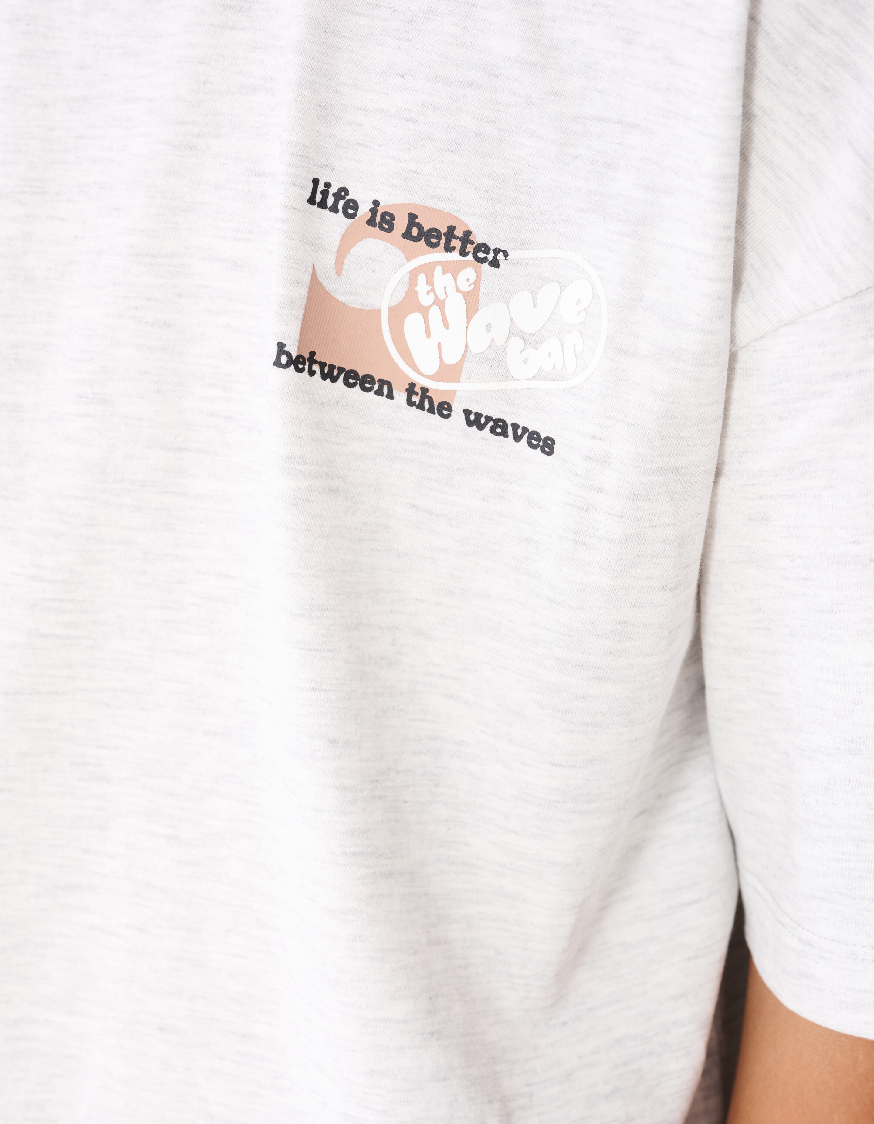 Oversized Waves Artwork T-Shirt Hellgrau SHOEBY BOYS