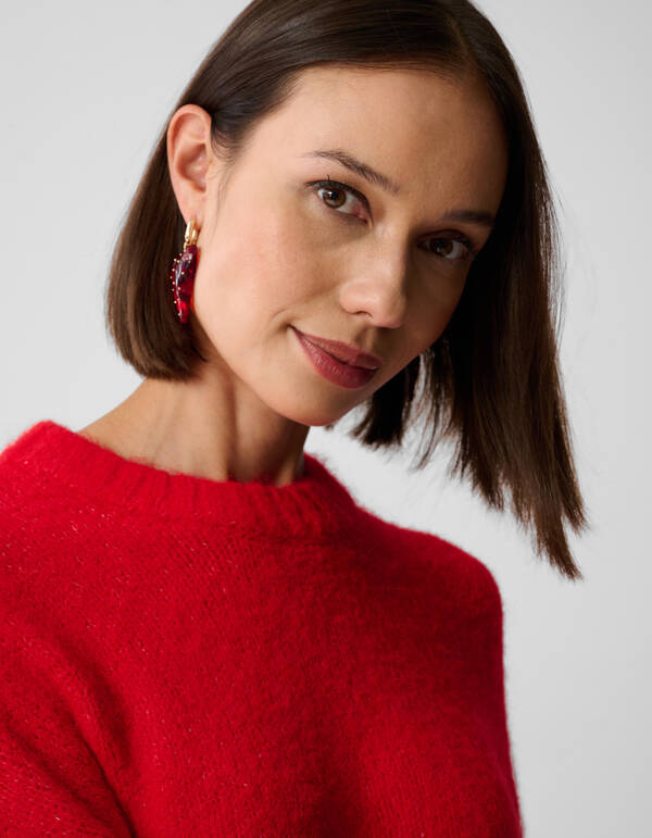 Haariger Oversize Pullover Rot SHOEBY WOMEN