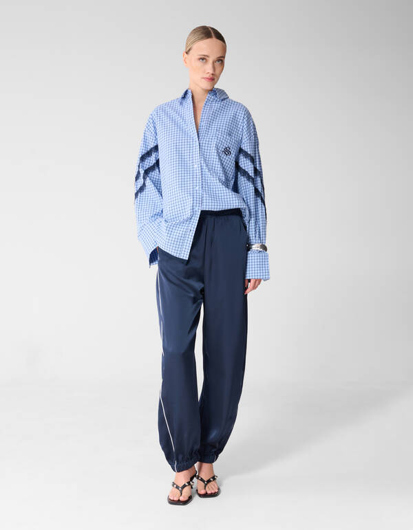 Satin Kontrast Jogger Dunkelblau SHOEBY WOMEN