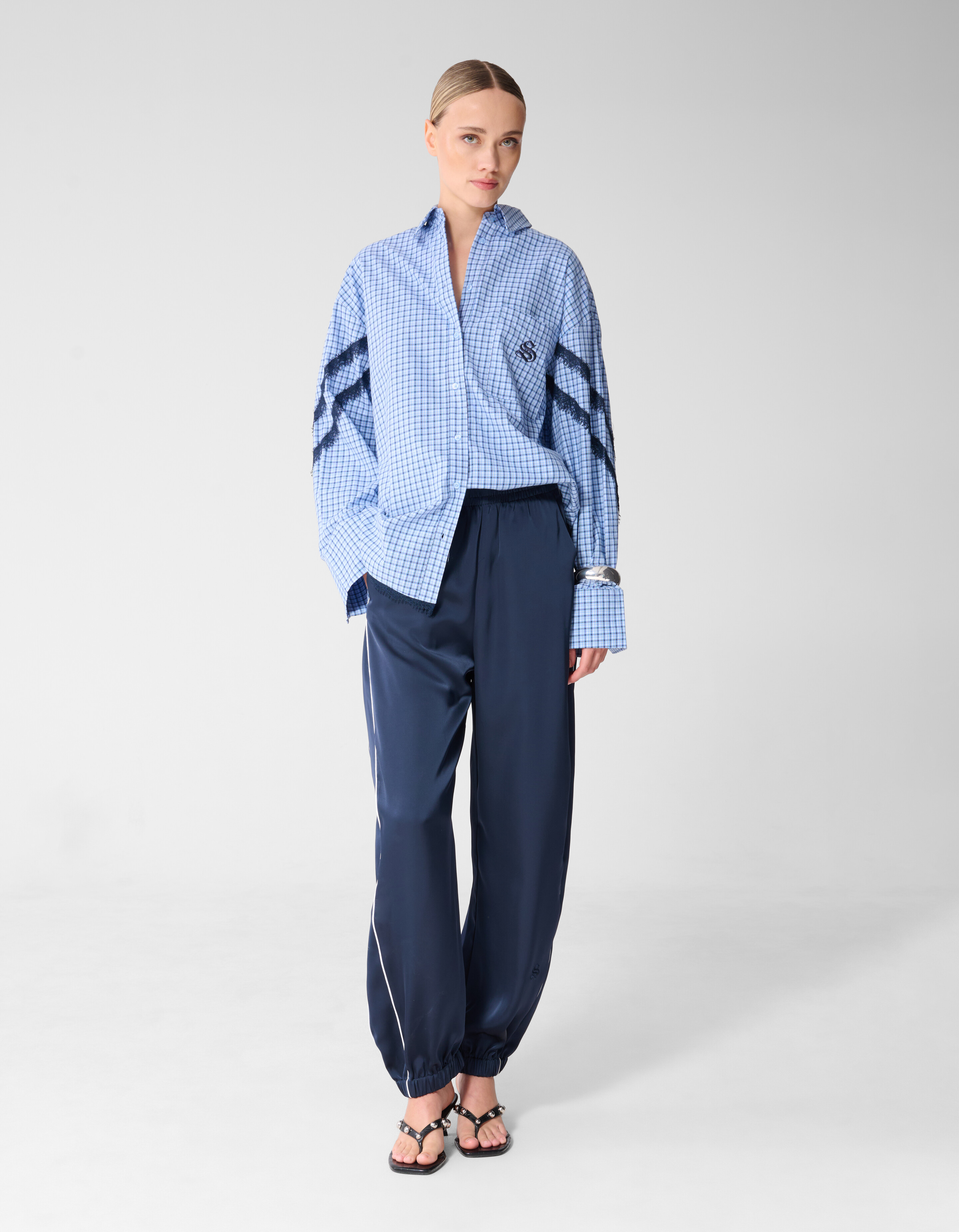 Satin Kontrast Jogger Dunkelblau SHOEBY WOMEN