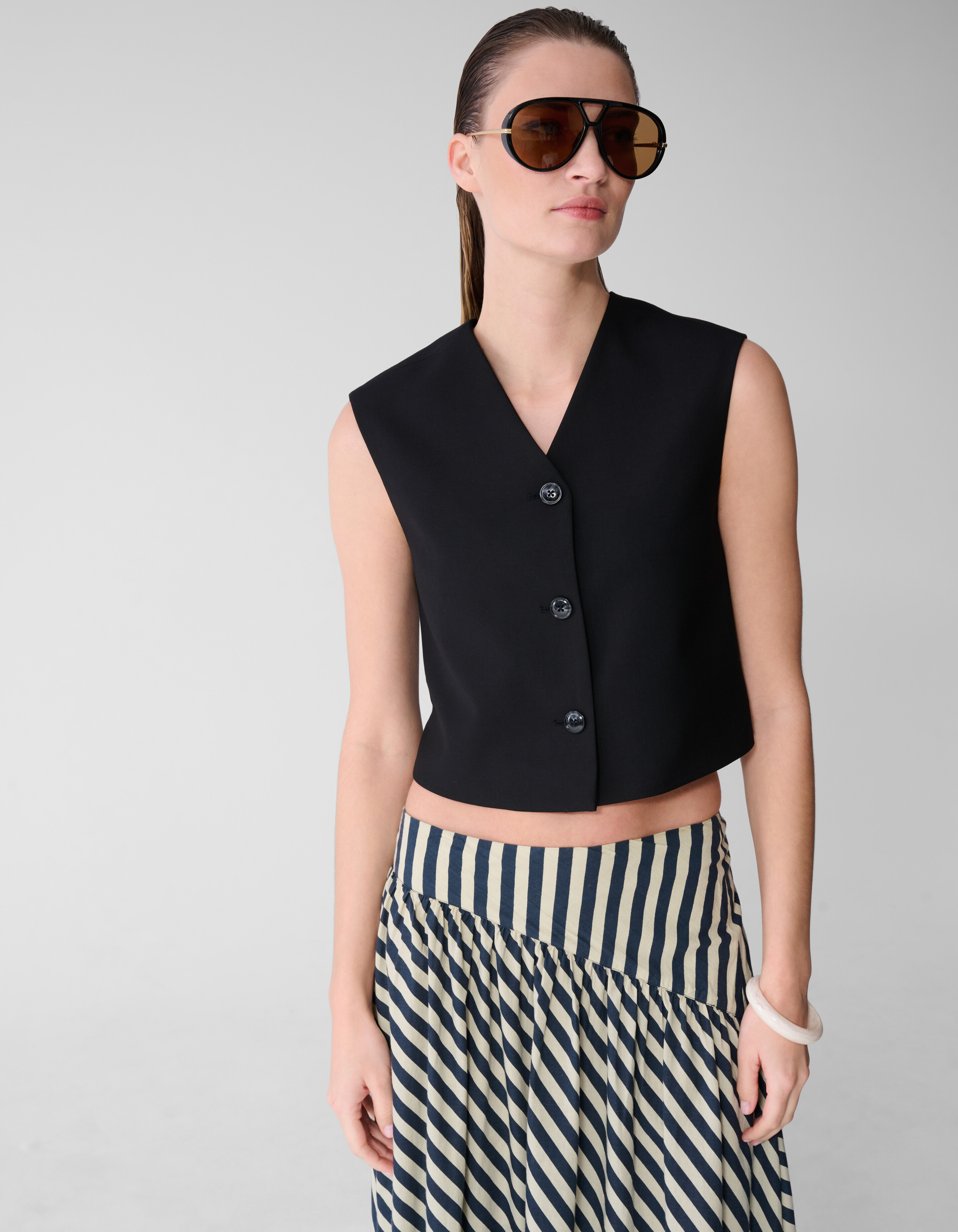 Gek&uuml;rztes Gilet Schwarz Von Lonneke SHOEBY WOMEN
