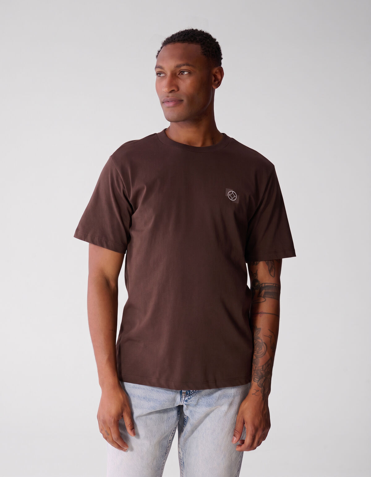 Einfarbiges T-Shirt Braun SHOEBY MEN