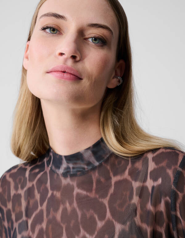 Mesh Jaguar Top Braun SHOEBY WOMEN