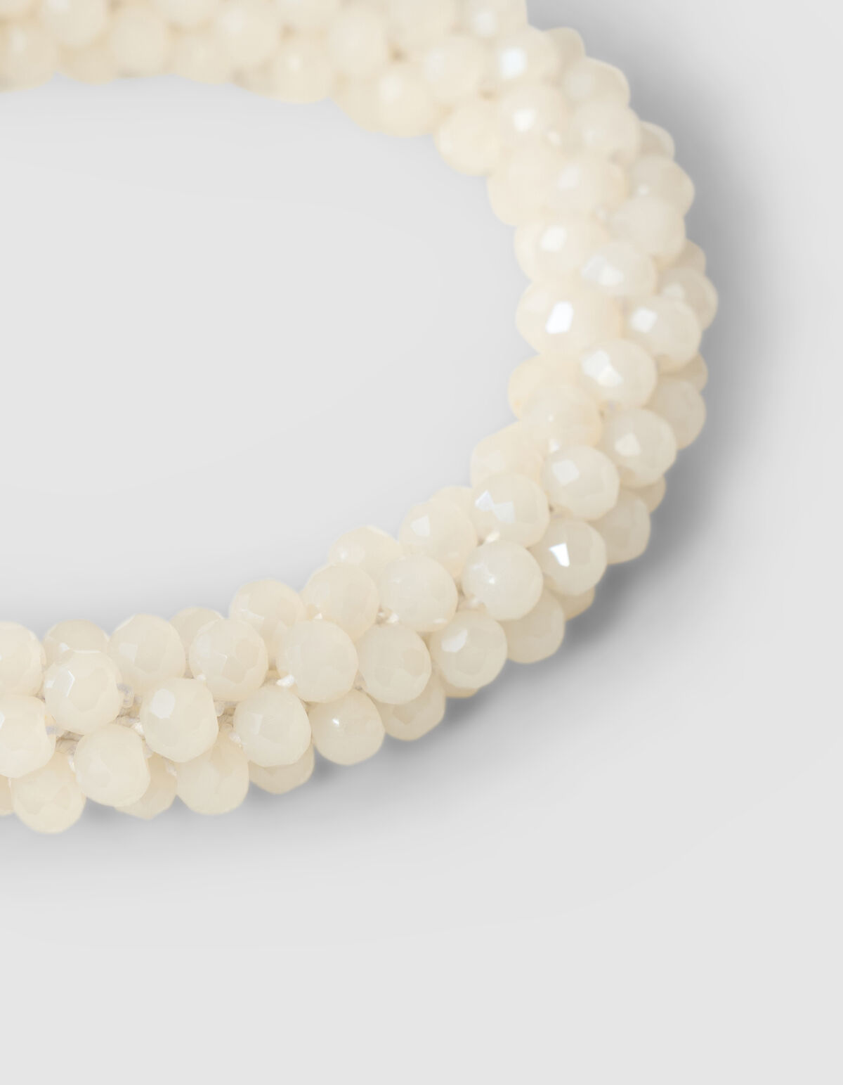 Beaded Haarelastiek Gebrochenes Wei&szlig; SHOEBY ACCESSOIRES