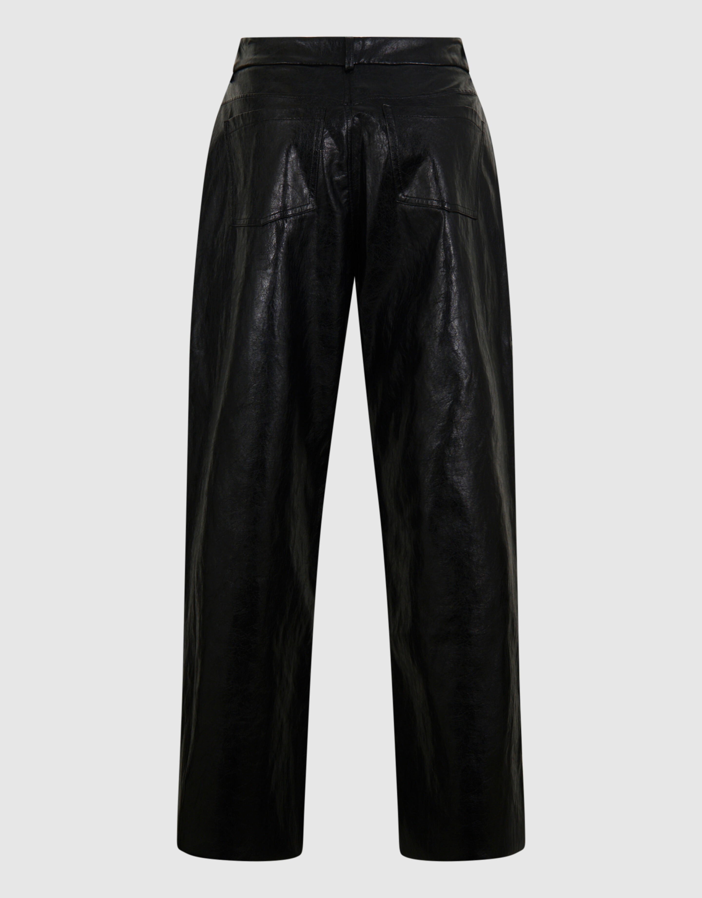 Straight Fit Hose aus veganem Leder Schwarz SHOEBY WOMEN
