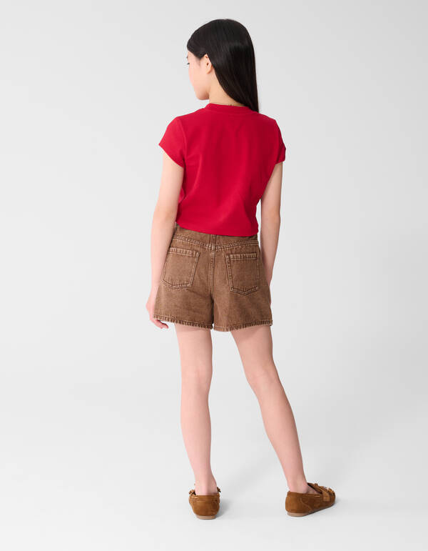 Les Fraises Rib Crop-Top Rot SHOEBY GIRLS