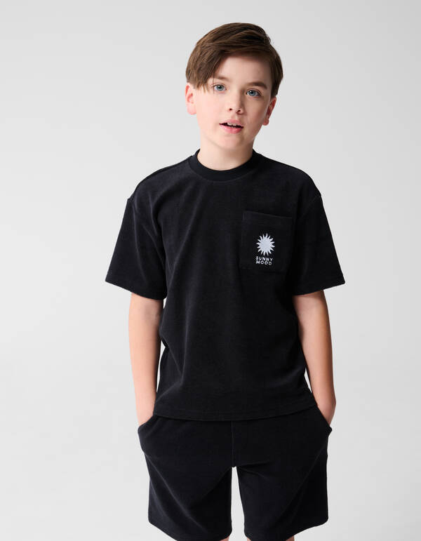 Towling T-shirt Schwarz SHOEBY BOYS