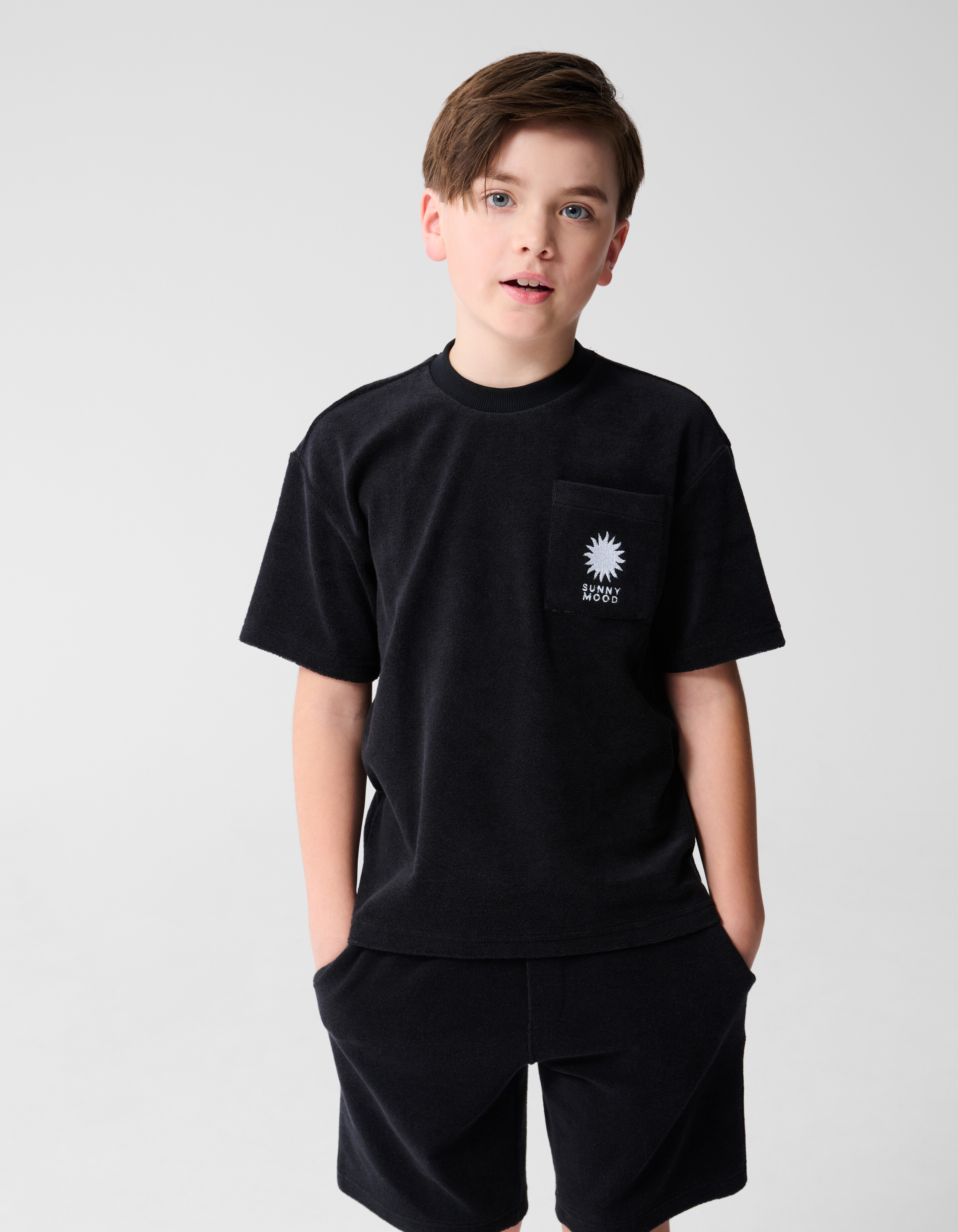 Towling T-shirt Schwarz SHOEBY BOYS
