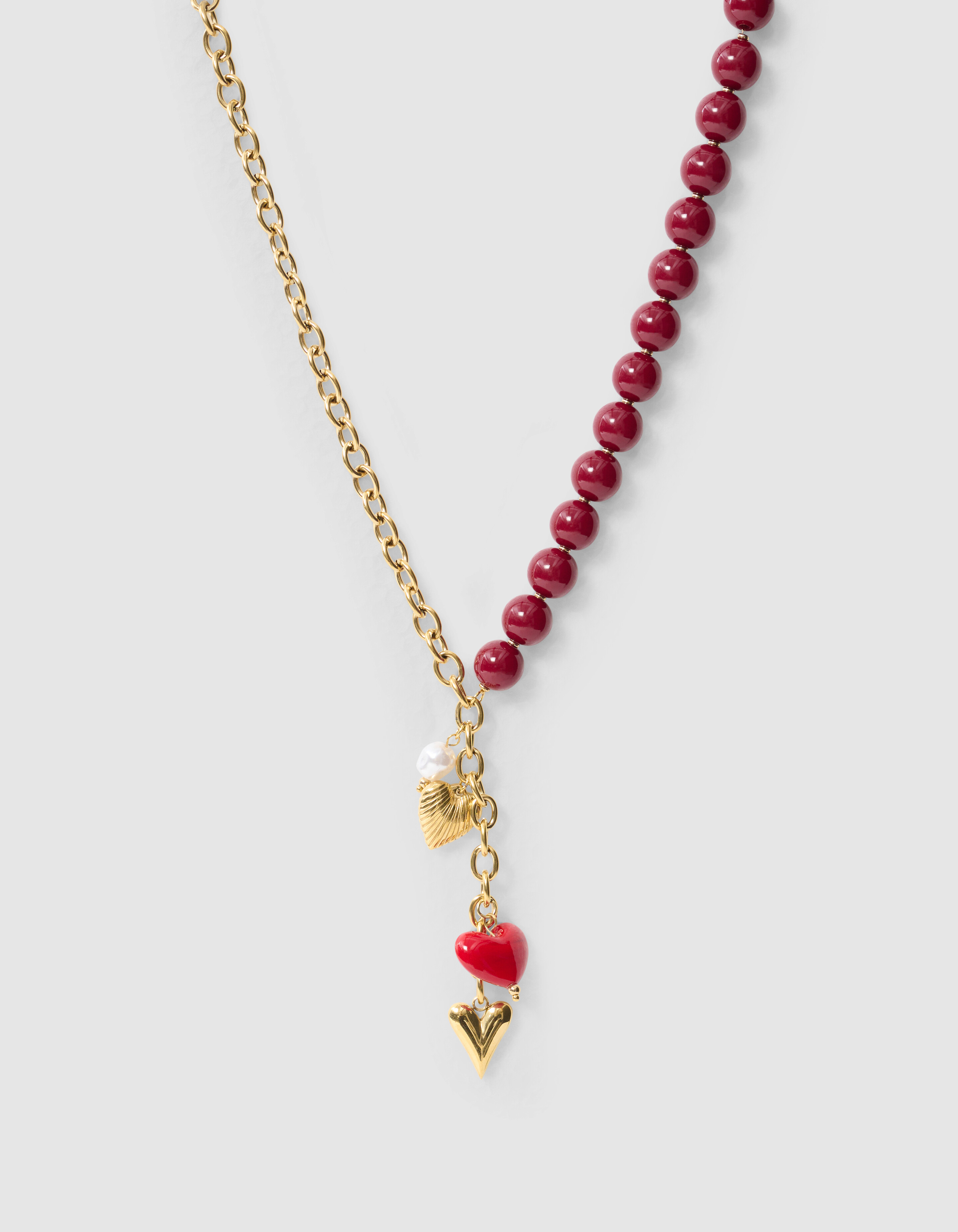 Perlenanh&auml;nger-Halskette, Dunkelrot SHOEBY ACCESSOIRES