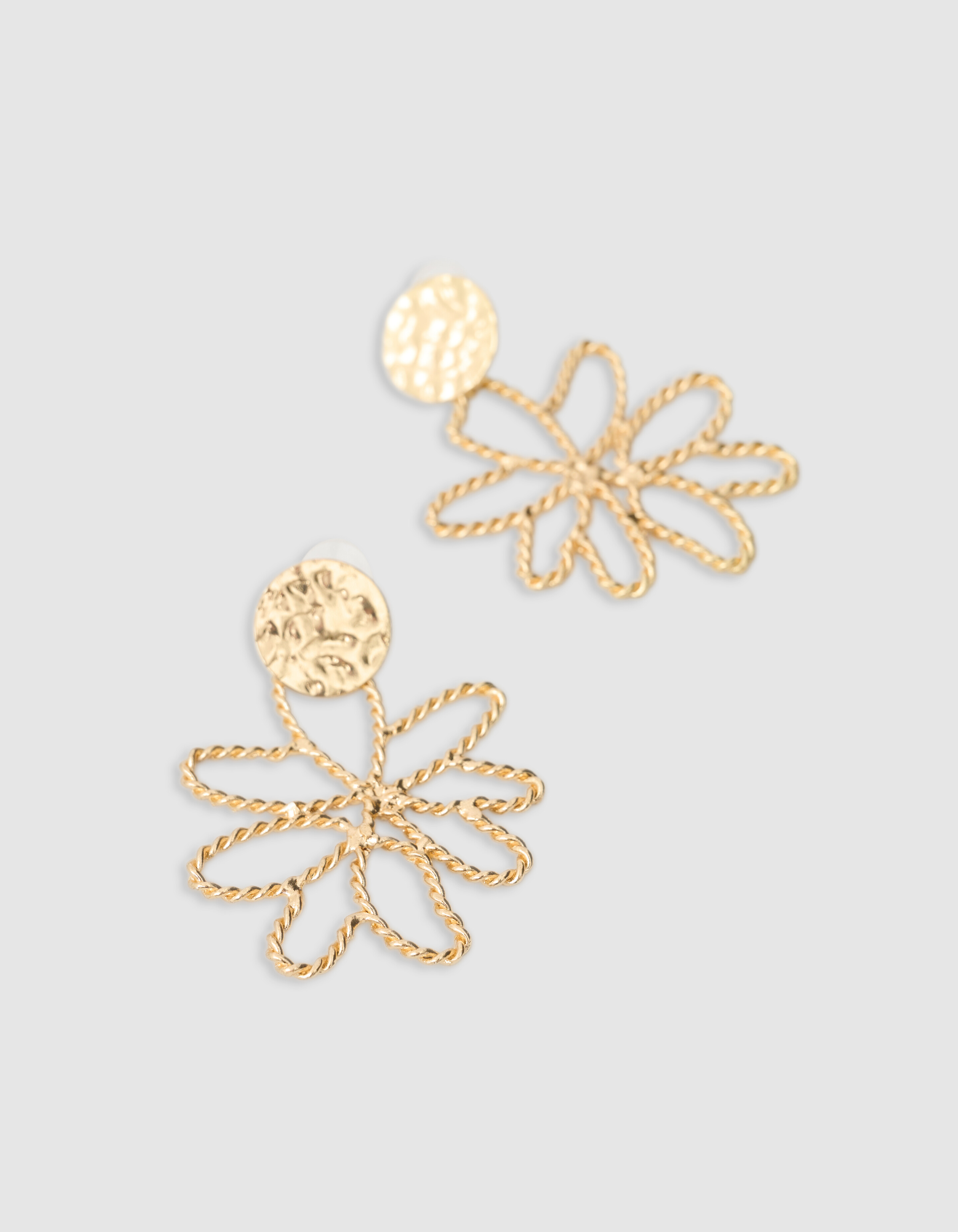 Gro&szlig;e Blumenohrringe Gold SHOEBY ACCESSOIRES