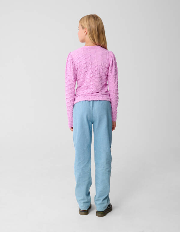 Blumen Struktur Langarm Top Rosa SHOEBY GIRLS