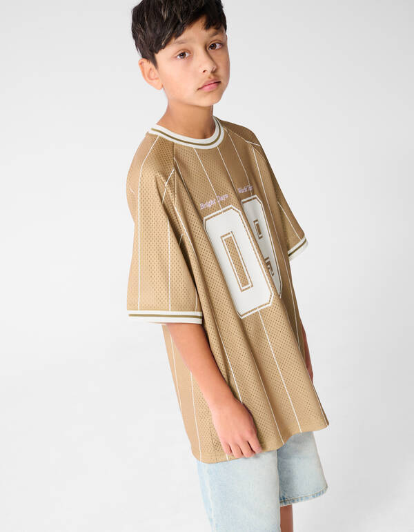 &Uuml;bergro&szlig;es sportliches T-Shirt in Braun SHOEBY BOYS