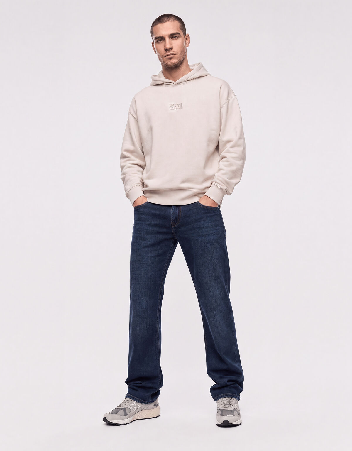 Jacquard-Hoodie Hellgrau SHOEBY MEN