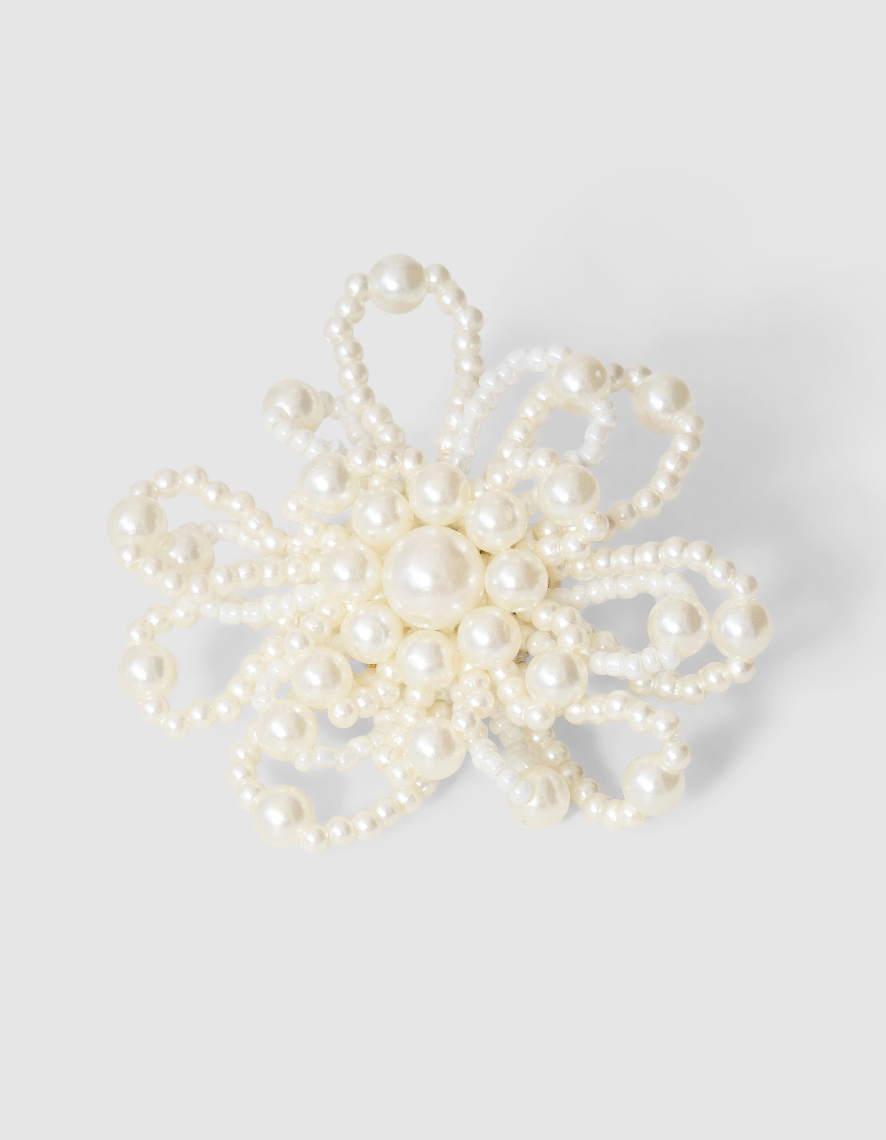 Aussage Perlenblumen-Ring Gebrochen Wei&szlig; SHOEBY ACCESSOIRES