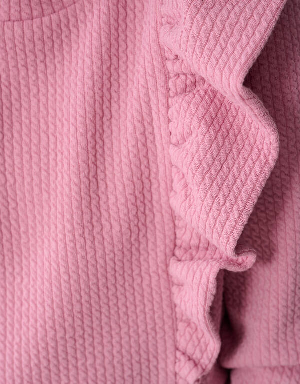 Struktur R&uuml;schen-Langarmshirt Rosa SHOEBY GIRLS