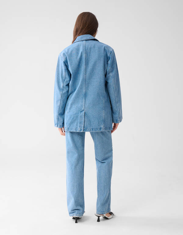 &Uuml;bergro&szlig;er Denim-Blazer Mediumstone SHOEBY WOMEN