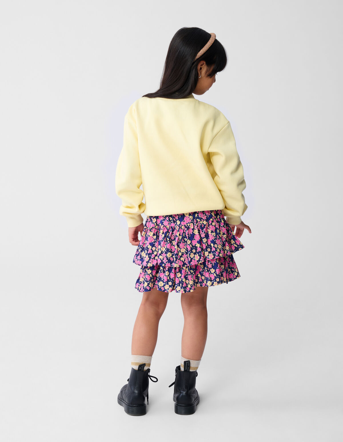 Bloem Artwork Pullover Hellgelb SHOEBY GIRLS
