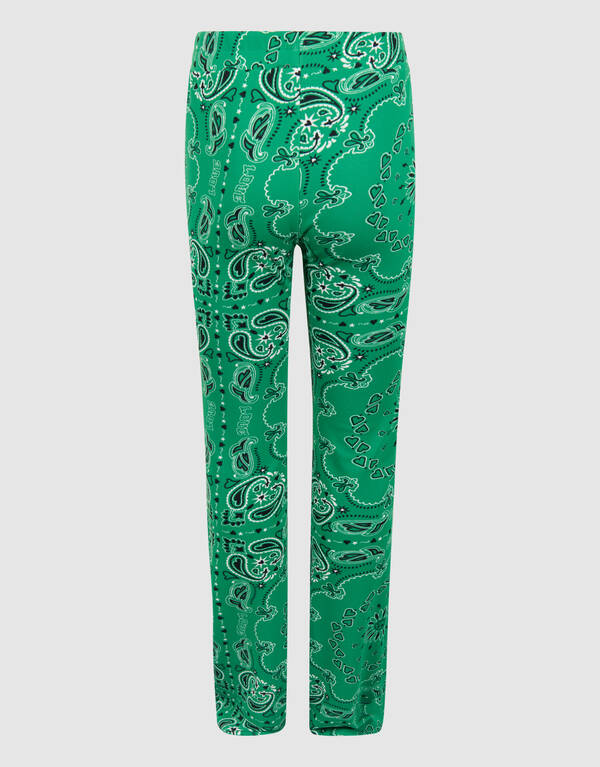 Bedruckte ausgestellte Rippen-Leggings Gr&uuml;n SHOEBY GIRLS