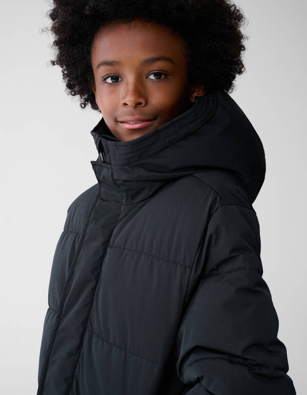 Lange Pufferjacke Schwarz SHOEBY BOYS
