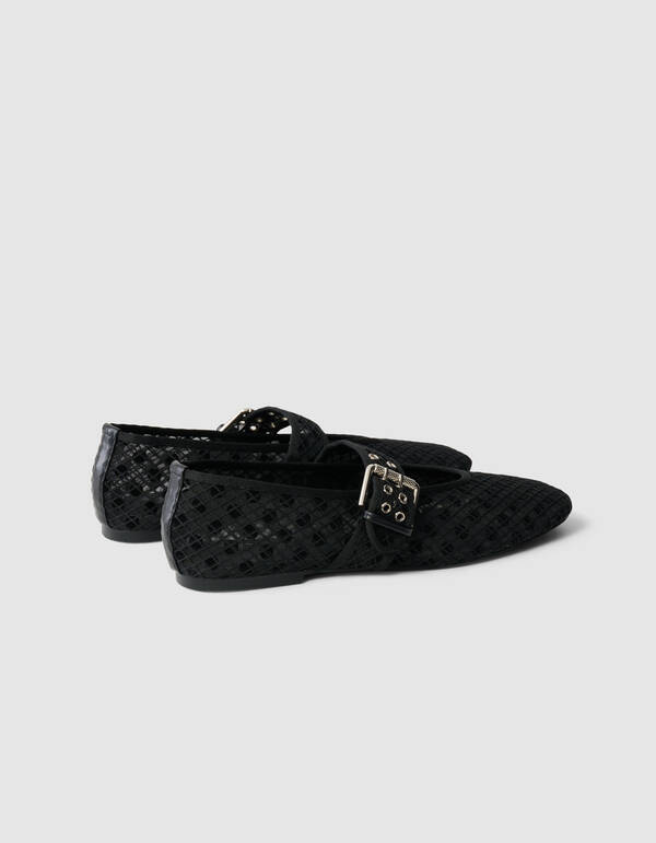 Polkadot Mesh Ballerinas Schwarz SHOEBY SHOES