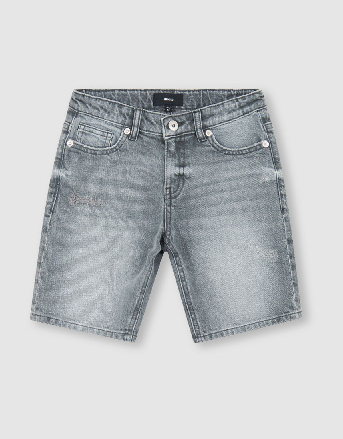 Straight Fit Jeansshorts Grau SHOEBY BOYS