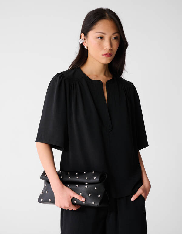 Twist Piping Top Schwarz SHOEBY WOMEN