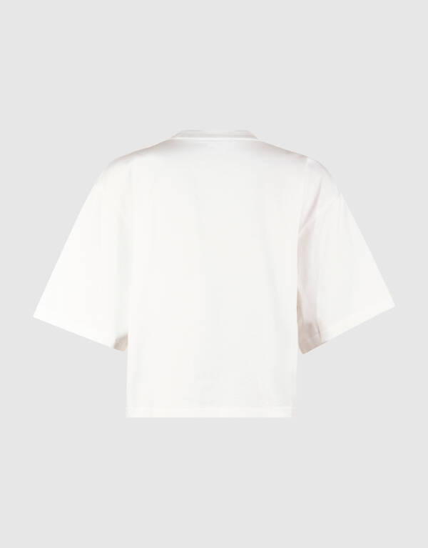 Cropped Boxy Fit T-Shirt Wei&szlig; SHOEBY WOMEN