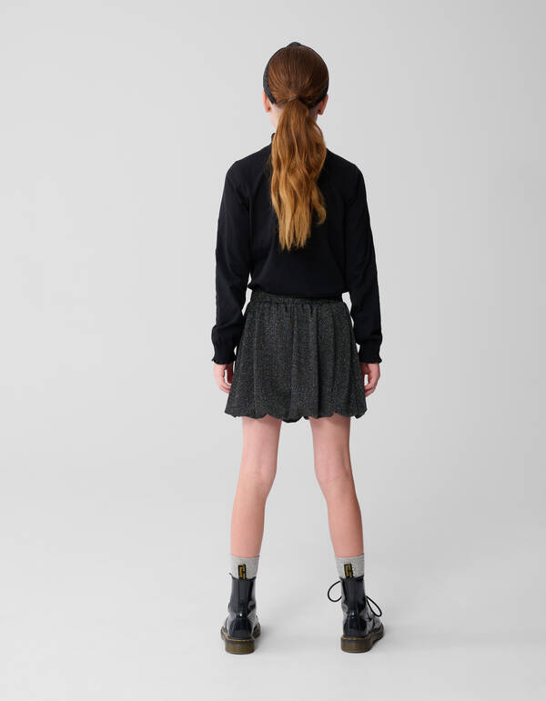 Minirock mit Glitzerschleife in Schwarz SHOEBY GIRLS