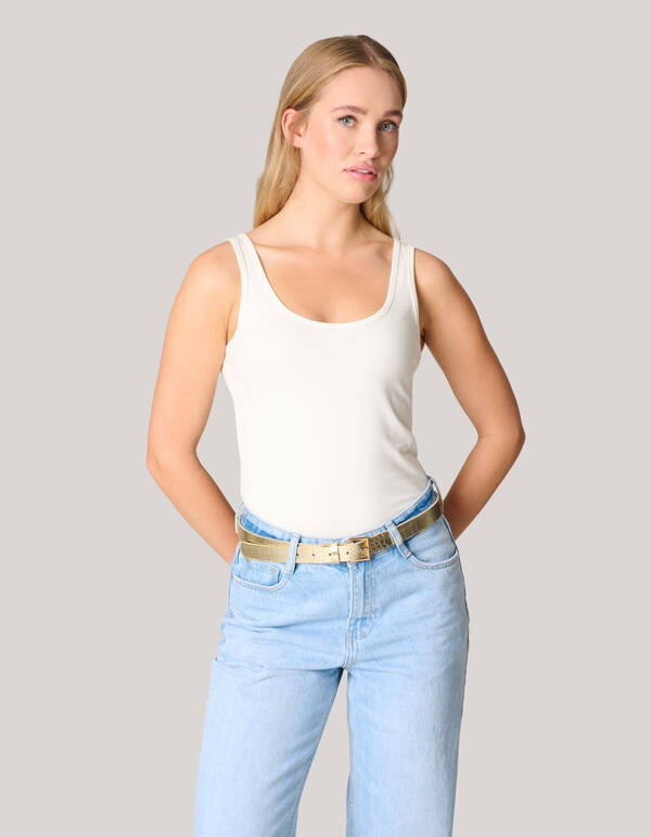 Metallischer Kroko-G&uuml;rtel Gold SHOEBY ACCESSOIRES