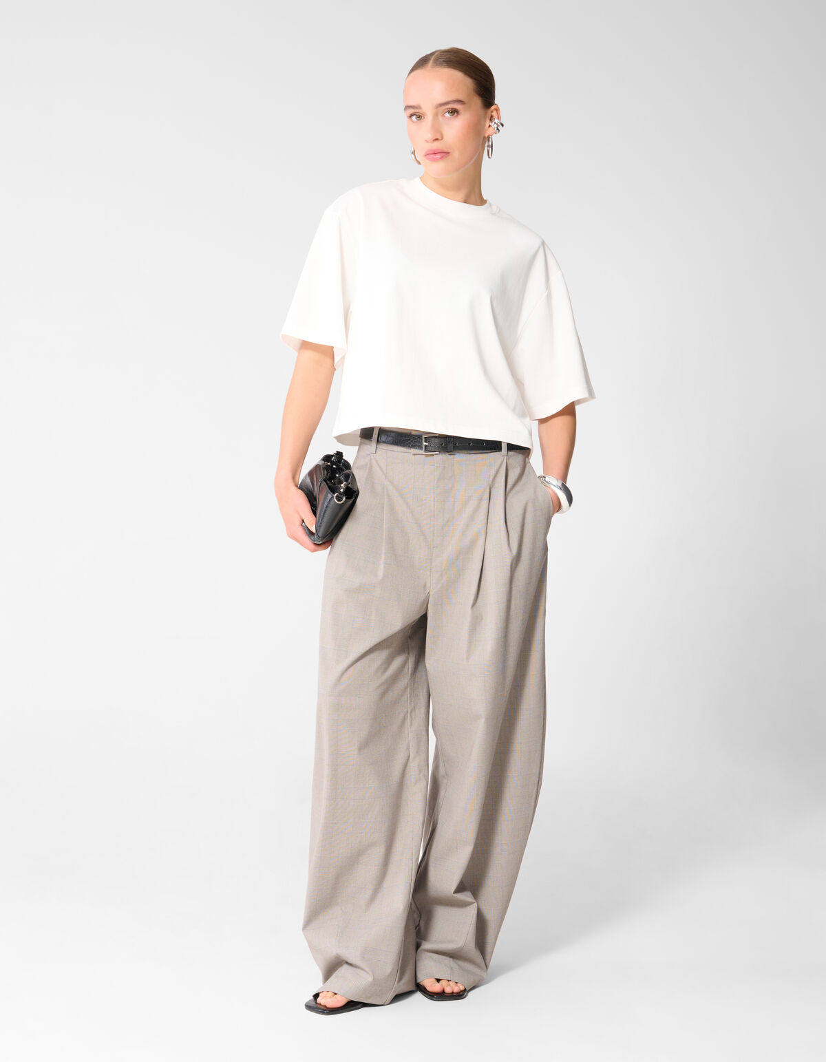 Big Shoulder T-Shirt Wei&szlig; SHOEBY WOMEN